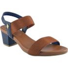 Sandália Feminina Salto Bloco Elástico Conforto Y8204 Usaflex New Blue