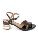 Sandalia Feminina Salto Bloco Medio Elegante 5,5cm Com Fivela Cor Preto