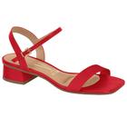 Sandália Feminina Salto Bloco Pelica Vermelho Vizzano 6454.111