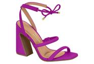 Sandália Feminina Salto Grosso Amarração Fucsia Vizzano 6403.205