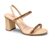 Sandalia Feminina Strass Brilho Salto Bloco Dakota Y6341