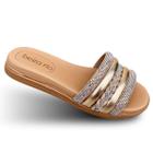 Sandália Feminina Strass Slid Beira Rio Rasteira Brilho 8582-103