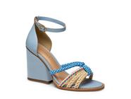 Sandália Feminina Tanara Salto Alto Grosso Moda T6923 Azul