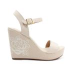 Sandalia Feminina Vizzano Anabela Belgica Branco Off