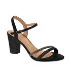 Sandalia Feminina Vizzano Pelica Tiras Strass Preto