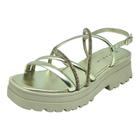 Sandália Feminino Flatform Tratorada Strass Moderna Ramarim