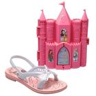 Sandalia Feminino Infantil Disney Castelo Real Grendene Kids 22954 Cinza/Rosa