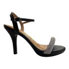 Sandalia Feminino Vizzano Casual Brilho Strass Salto Alto 6210.1039 Preto