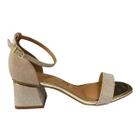 Sandalia Feminino Vizzano Sintético Glitter Brilho Calcanhar fechado 6428.104 Dourado