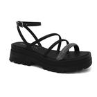 Sandália Flatform Anabela Strass Brilho Ramarim 2338204 Preto