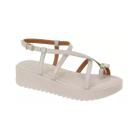 Sandalia Flatform Feminina Tratorada Vizzano Dedinho Metal