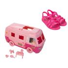 Sandália Grendene Kids Barbie Road Trip Bus Com Onibus Infantil Menina - Ref 23071