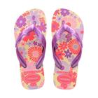 Sandalia Havaianas Kids infantil Flores Fc - unissex - amarelo e roxo