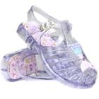 Sandália Infantil Feminina Rosa Laço Unicórnio Sereia Cristal Com Glitter