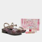 Sandália Infantil Grendene Kids Barbie Shine Beauty Feminina + Kit de Unhas