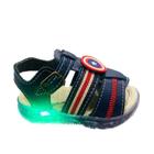 Sandalia Infantil Luzinha Menino Bebe Capitao America com LED + Pulseirinha