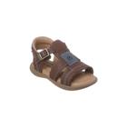 Sandália Infantil Masculina Ortopé Carinhoso Couro Marrom Pinhão