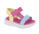 Sandália Infantil Menina Molekinha GORGURÃO - CELESTE/ ROSA/ AMARELO