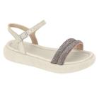 Sandalia Infantil Molekinha Menina Flatform Tiras Brilhantes Conforto Brilho