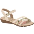 Sandália modare 7127.247 feminino adulto creme/dourado tiras verniz