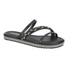 Sandalia Moleca 5483.107 Salto Baixo Papete Macia Flat Feminino