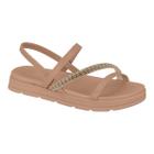 Sandalia Moleca 5490.104 Elastico Flatform Baixo Brilho Papete Feminino