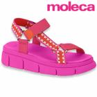 Sandalia Moleca Original Feminino Sandalia Papete Flatform Rasteira Casual Tiras Com Strass Rasteirinha Fashion Conforto