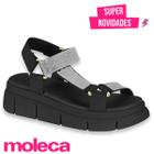 Sandalia Moleca Original Feminino Sandalia Papete Flatform Rasteira Casual Tiras Com Strass Rasteirinha Fashion Conforto