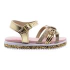 Sandália Molekinha Flatform Infantil Laço Brilhante Dourado 2724.112 (65507)