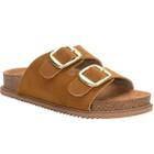 Sandália Papete Beira Rio Casual Slide Conforto Feminina Com Fivela Camel