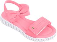 Sandália Papete Infantil Pampili Candy com Laço Rosa Neon 123149