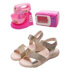 Sandalia Papete Rasteira Infantil Casual Metalizada Com Glitter Kidy Toys 392-1011 - 08859