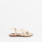 Sandália Pé Com Pé Rasteira 37207 Dourado