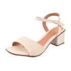 Sandália Peep Toe - EVOLUIR- Champagne e Off White - 177.52