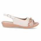 Sandália Piccadilly Anabela Sling Back Feminina Off White