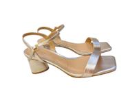 Sandalia Prata Salto Baixo em Promoção no Magazine Luiza