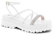 Sandália Ramarim 2338204 Flatform Tratorada Strass Tiras
