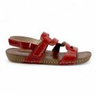 Sandália Rasteira Andacco Flatform Goa em Couro Vermelho