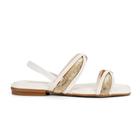 Sandália Rasteira Fem Mississipi Brilho Off White MB383-0005