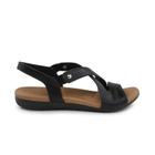 Sandalia Rasteira Feminina Usaflex Couro Elástico R1804 Preto