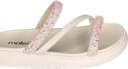 Sandalia Rasteira Flat Moleca Tira Com Strass Casual