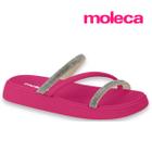 Sandalia Rasteira Moleca Original Feminino Rasteirinha Casual Tiras Com Strass Papete Conforto Rasteira Lancamento