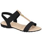 Sandália Rasteira Preto Dourado Modare 7053.163