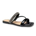 Sandalia Rasteira Slide Dakota Strass Feminino PRETO