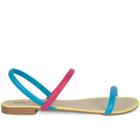 Sandália Rasteira Tiras Flat Multicolor Leve Macia A7.13 C