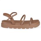 Sandalia Rasteira Vizzano Flat Form Strass tira com fivela Vizzano
