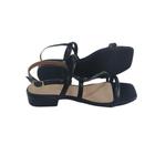 Sandalia salto bloco baixo preto / onix