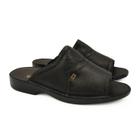 Sand lia Samello Sati Chinelo Masculino Tradicional Preto Couro