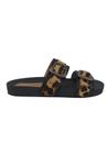 Sandalia Slide Savana Aine Em Couro Animal Print - Tamanhos Especiais