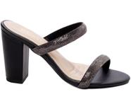 Sandália Tamanco Feminino Salto Alto Grosso Strass 9,5cm Torricella